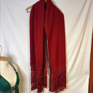 Alpaca soft fringe scarf